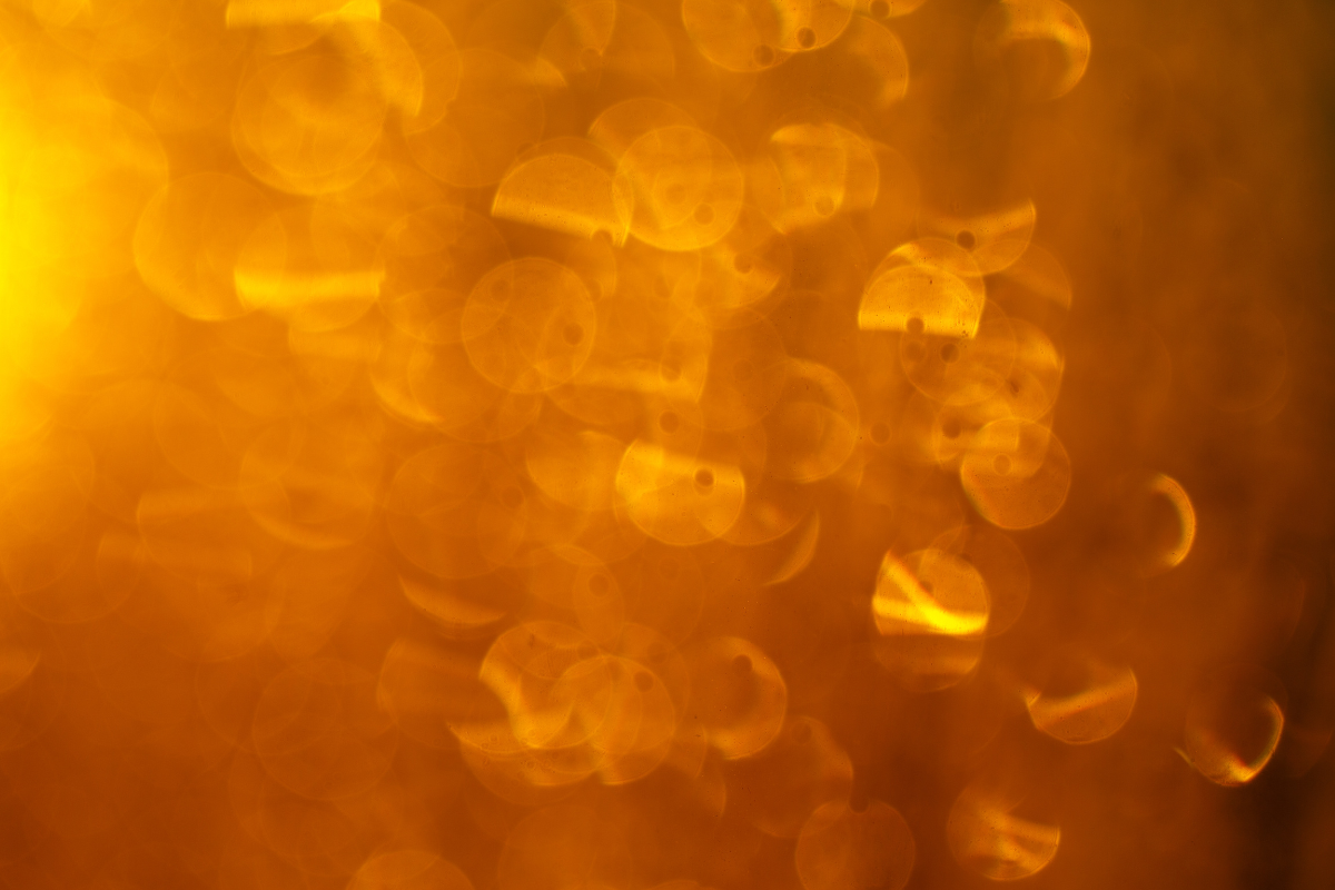 a shimmering orange light